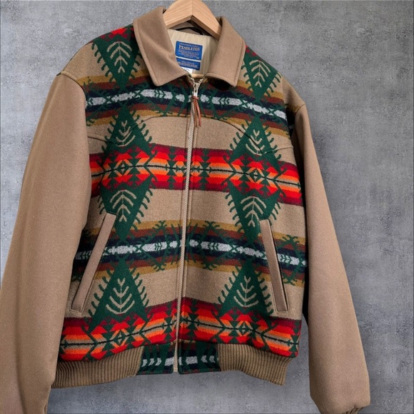 Vintage Pendleton High Grade Western Wear Wool Blanket Jacket Size M Flawless - Picture 1 of 15